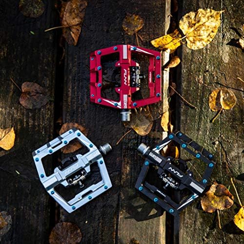 Funn Mamba Pedales Automáticos MTB, Una Cara, Calas SPD (Verde) | cuerpo aleación 6061 CNC, eje CrMo 9/16, rodamiento sellado con casquillo DU, para BMX y gravel