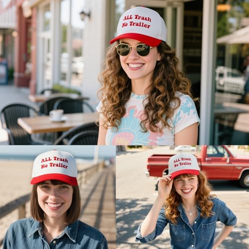 Funny Trucker Hats Embroidered Vintage Snapback Hat for Women Put It On My Husband's Tab Hats Gag Gifts Baseball Cap Red