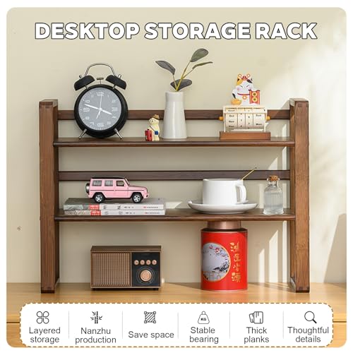 Étagère rangement bureau multifonctionnelle en bois pour corriger le manque de place