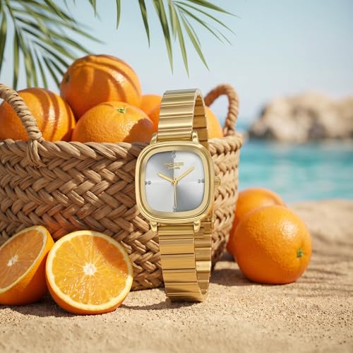 Image of Sonata Poze 9 with Quartz Analog White Dial IPG Strap Watch for Women - SP80189YM01W