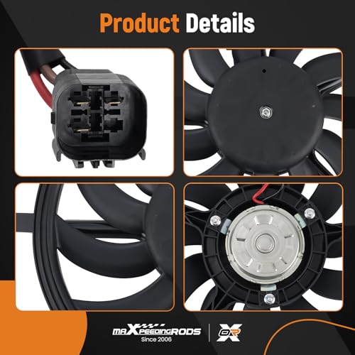 Image of maXpeedingrods 3 Pins Engine Radiator Cooling Fan Assembly for Mini Cooper S 2009-2011 Replacement 17422752632 622560 621508