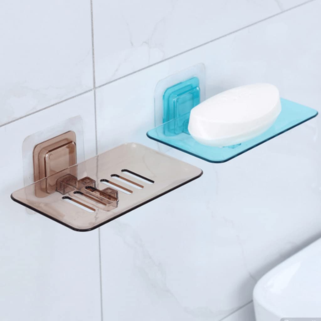 Soporte para jabón, Jabonera, jabonera, de Pared con Drenaje automático, plástico Transparente diseño Barra Hueca(Type M)
