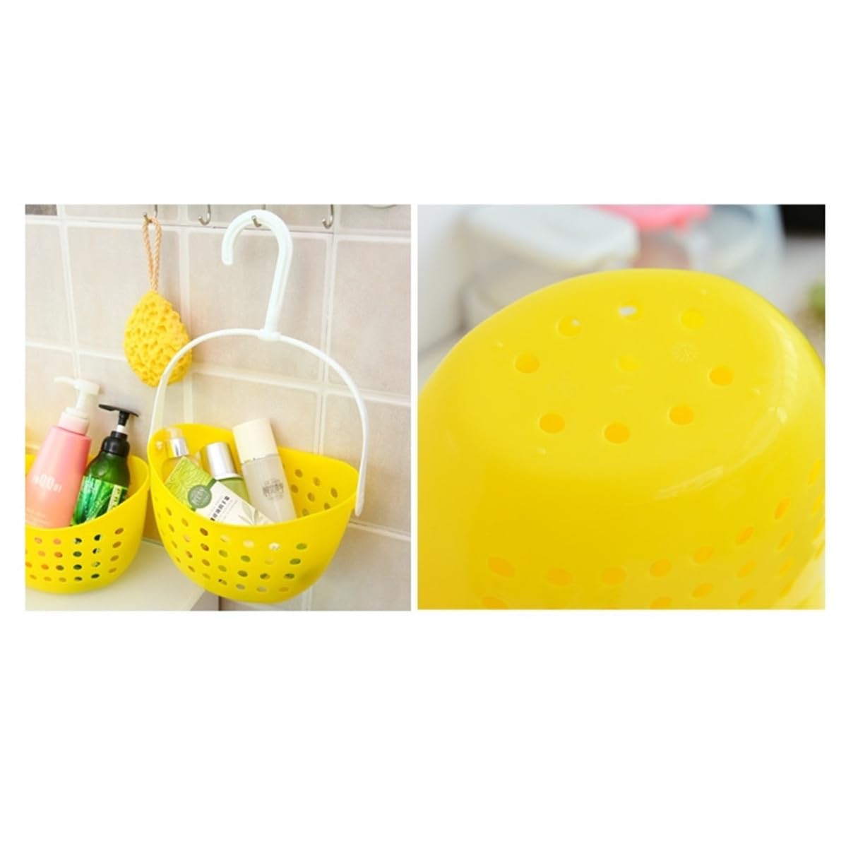 Cesta colgante para baño 3 niveles de plástico PP desmontable y lavable