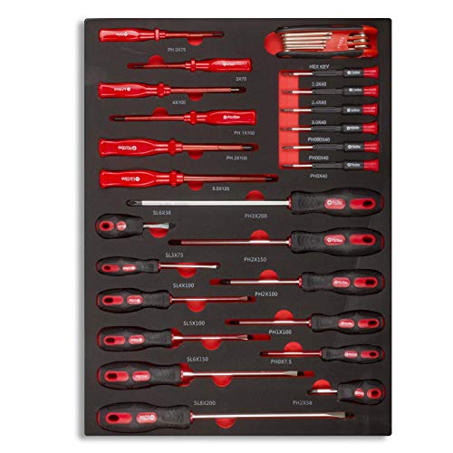 hanSe Werkstattwagen 745-teilig, Werkzeugwagen bestückt mit 6 Schubladen 77x46x88cm, Werkzeugset mit Ratsche… – Bild 6