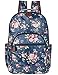 Produktbild Leaper wasserdichte Leinwand + PVC Schicht Schule Rucksack hübsch floral Laptop Tasche lässig Daypack (Blau)
