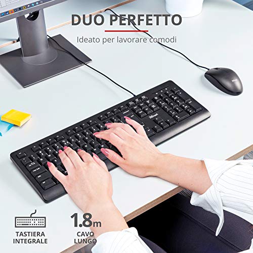 Almo Casse Pc, Set Di Altoparlanti 2.0 Usb Stereo, 10 W, Jack Aux 3.5 Mm & Taro Set Tastiera E Mouse Cablati USB, Layout Italiano QWERTY, Per PC/Laptop/Notebook Mac - Casse per PC - Immagine 5