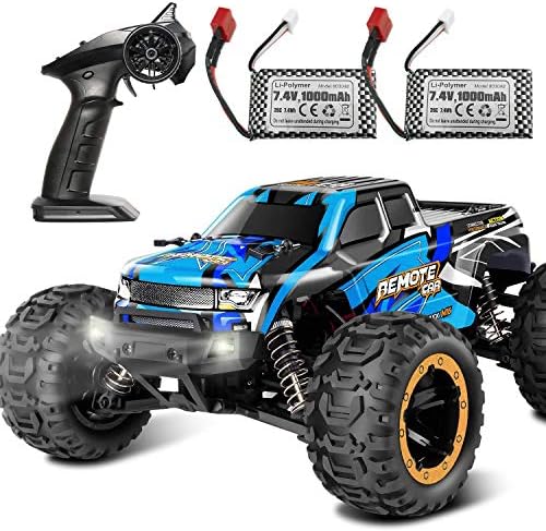RC Cars, Remote Control Car for Boys, 2.4 GHz 1:16 RC Trucks, High Speed Racing Car, 4x4 Off Road Monster Truck, Electric Crawler with Headlights, Hobby Car Toy Gift for Adults Kids Girl (Blue car)