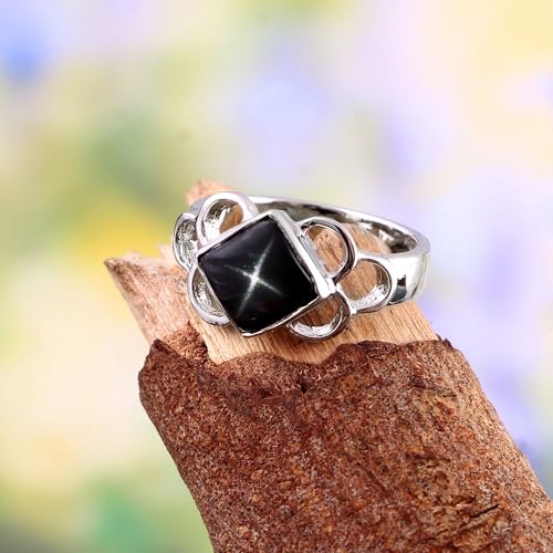 Generic Black Star Sapphire Ring Statement Handmade Ring 925 Sterling Silver Stackable Ring Promise Unique Ring2