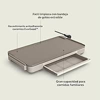 Vista 3 de bella Plancha eléctrica de 12 x 22 pulgadas con bandeja de calentamiento, revestimiento antiadherente de cerámica EverGood™ y sonda de temperatura