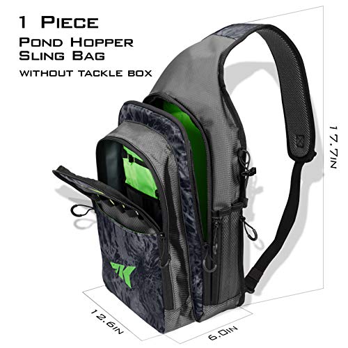 Kastking Pond Hopper Fishing Sling Tackle Storage Bag – Lightweight Sling Fishing Backpack - Sling Tool Bag For Fishing Hiking Hunting Camping,Without Box,17.7X 12.6X 6 Inches,Blackout #TOP1