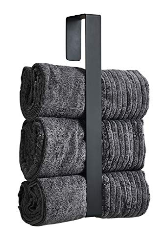 Preisvergleich Produktbild WEISSENSTEIN Handtuchhalter Gäste ohne bohren - Edelstahl - Gästehandtuchhalter - schwarz