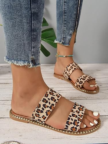 Women's Double Band Slide Sandals Summer Flat Sandals2