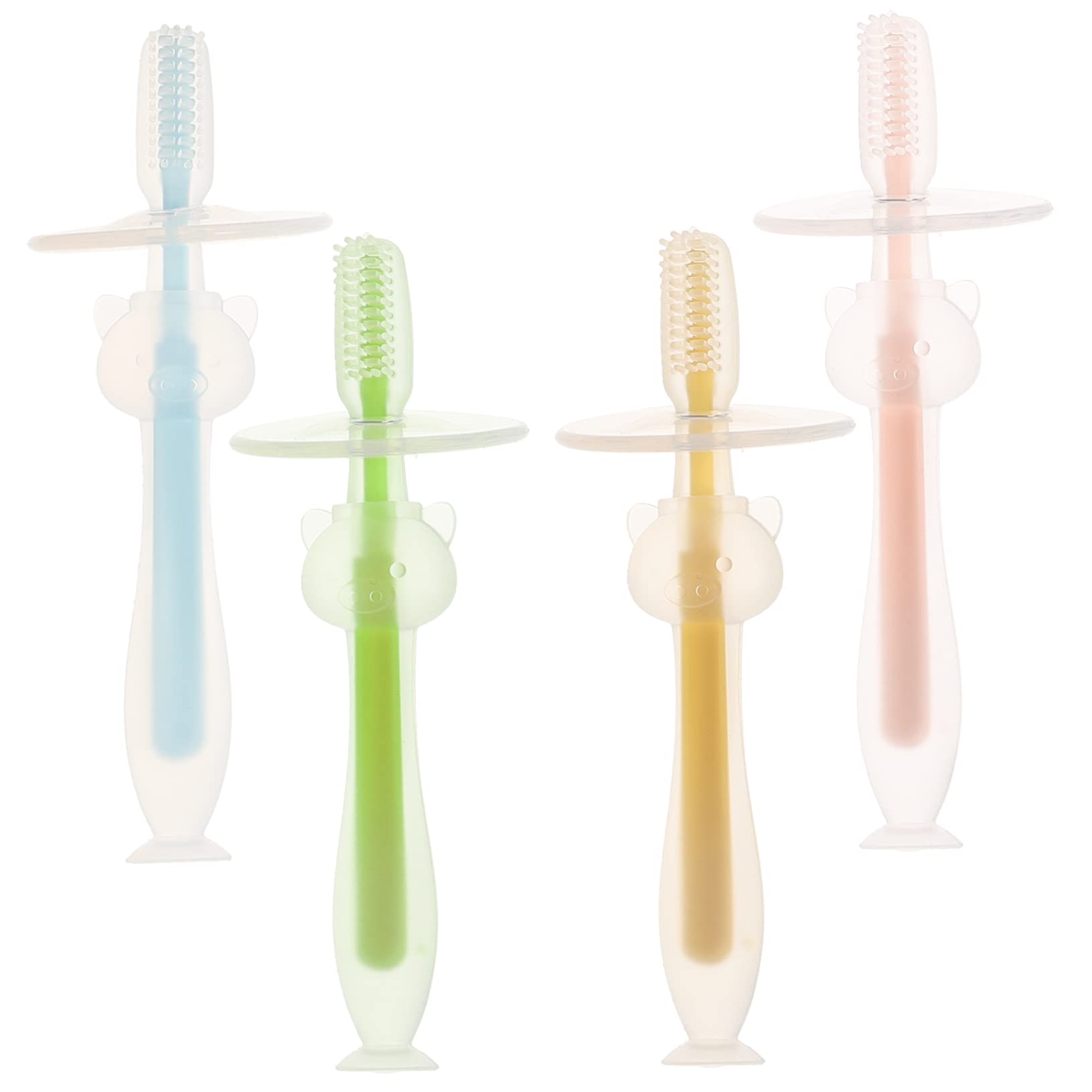 Healeved 16pezzi Spazzolini Per Ragazzo Ragazza Con Base Ventosa Spazzolini Per La Pulizia Orale Infante Mesi Pastello Design Ergonomico e Setole Morbide Per e Gengive Sensibili