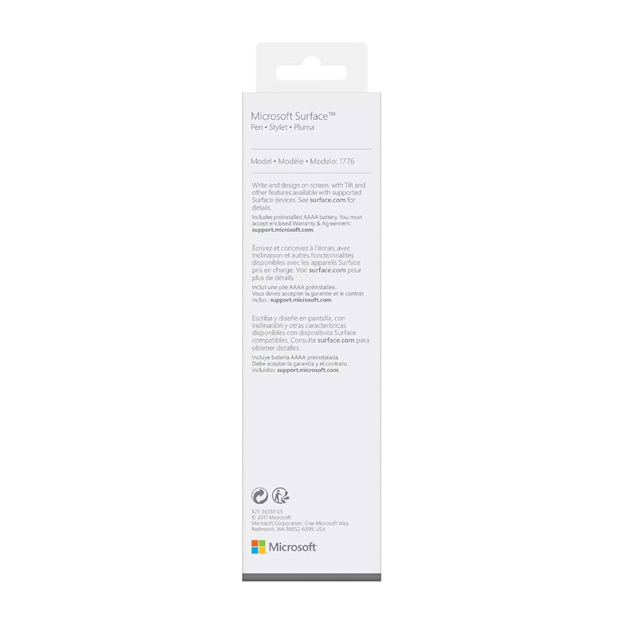 Amazon.com: Microsoft Surface Pen Platinum Model 1776 (EYU