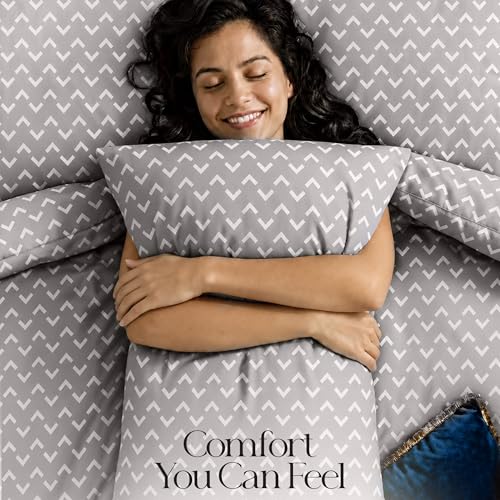 Image of Utopia Bedding King Comforter Set (Arrow White) with 2 Pillow Shams - Bedding Comforter Sets - Down Alternative Comforter - Soft and Comfortable - Machine Washable