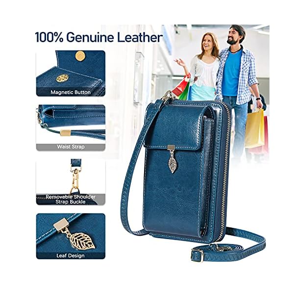 HUANLANG Small Crossbody Phone Bags for Women Leather Cell Phone Purse Wallet With Shoulder Strap RFID Blocking Ladies Shoulder Bag Credit Card Slots Lightweight Crossbody for Phone Bag and Wallet - Image 5
