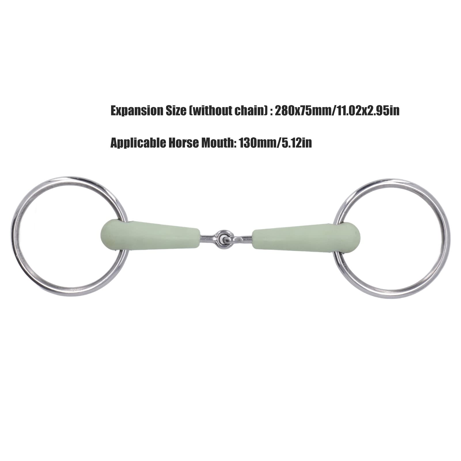 aqxreight Filetto per Bocca di Cavallo Rigido in Acciaio Inossidabile, Punta per Attrezzatura per Allenamento Equestre Antiruggine, Durevole, Filetto per Bocca di Cavallo da 130 Mm con