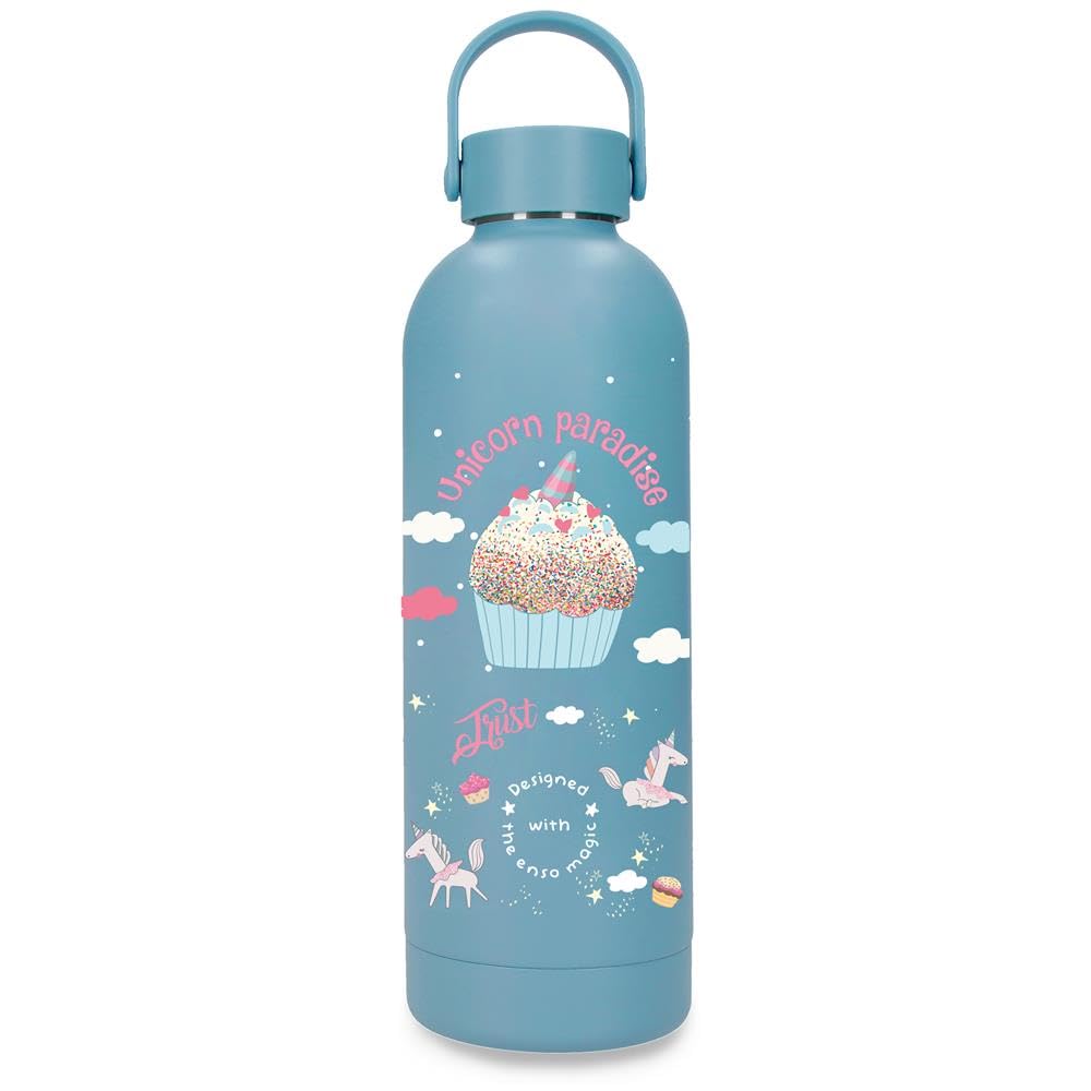 Enso Unicorn Paradise Blue Stainless Steel Bottle 7.4x23.5x7.4 cm