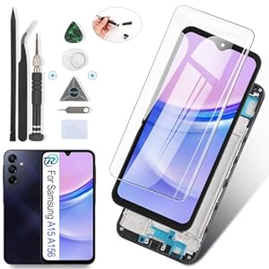 RongZy Incell Display voor Samsung Galaxy A15 Scherm Vervanging Compatibele mit Samsung Galaxy A15 4G/5G A155F A156B LCD Display Digitizer Touchscreen gemonteerd met Gereedschap(zwart met frame)