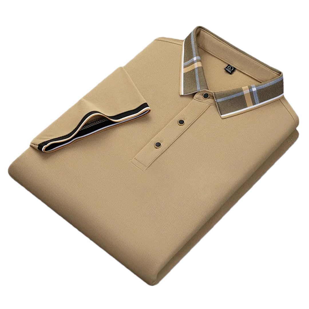 Polo de manga corta con solapa para hombre, cómodo y transpirable