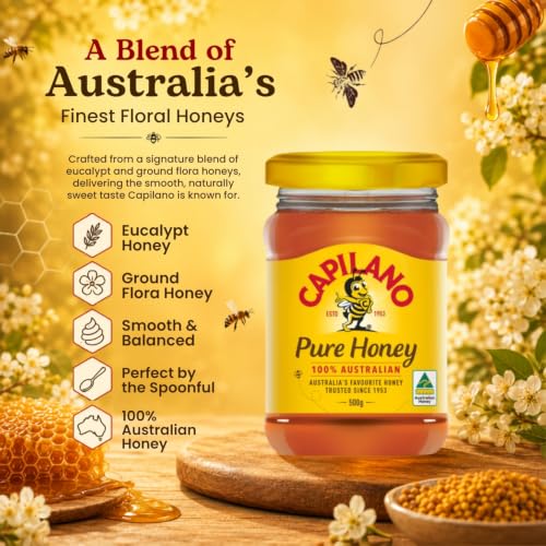 Image of Capilano Australian Honey- 500gms | 100% Pure & Natural | Eucalypt & Ground Flora Blend | Sweet, Smooth & Balanced | Perfect for Tea, Toast & Recipes