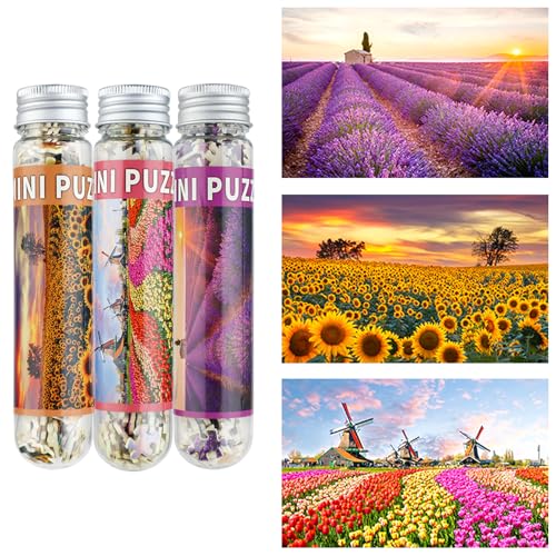 MISITU Lot de 3 Mini Puzzles de 150 pièces pour Adultes Petit Artisanat Difficile et délicat pour Adultes (Lavande)