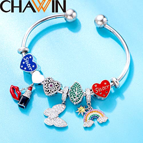 Meet The Rainbow After Rain Sunshine Cloud Rainbow Charm Pendant Beads 925 Sterling Silver Charms With Multicolor Cz Stones Compatible With Pandora Bracelet Gifts For Women/Wife/Mother/Sister/Girl #TOP5