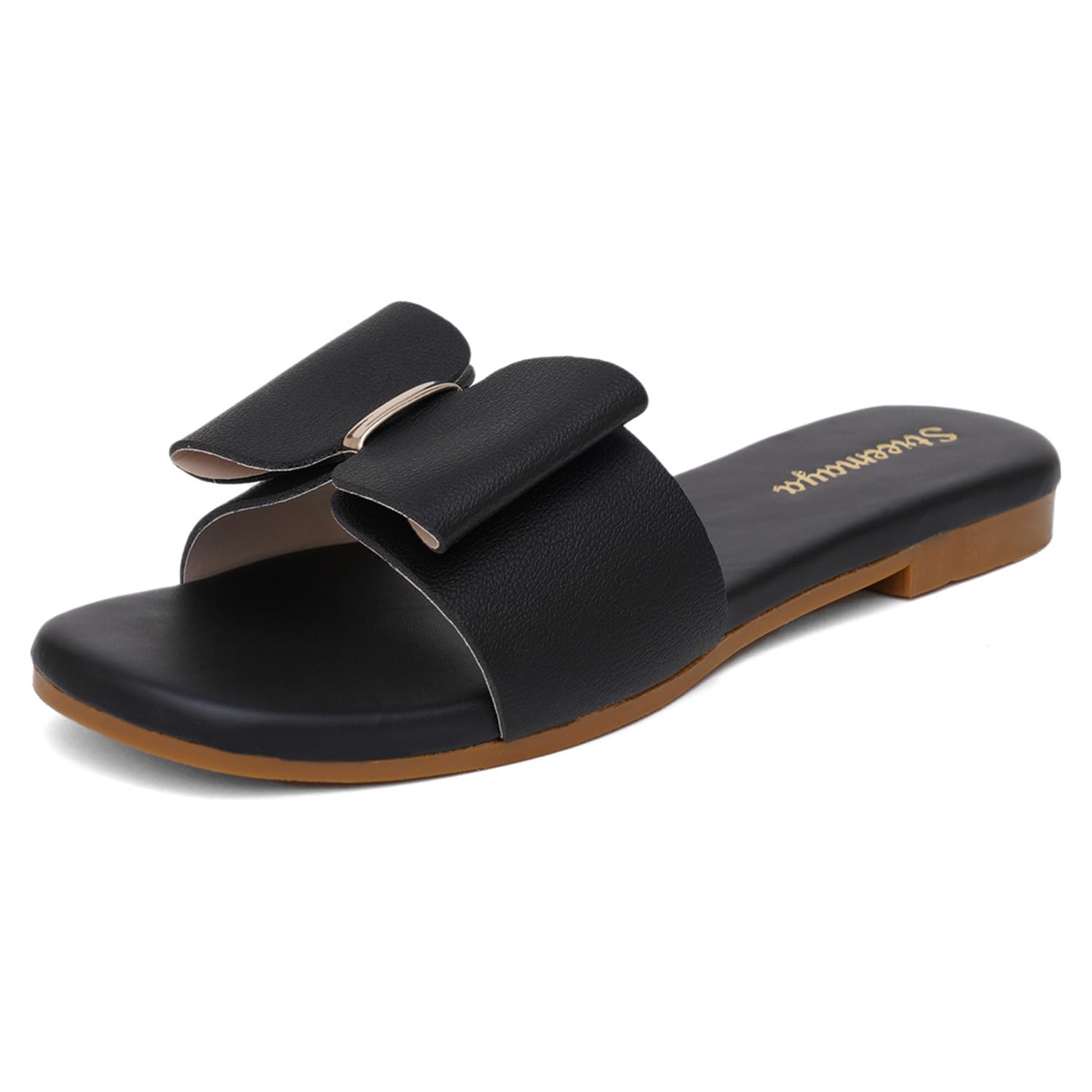 StreemayaWomens and Girls open toe slip on slides with Bow|Ladies flat chappal |SM11