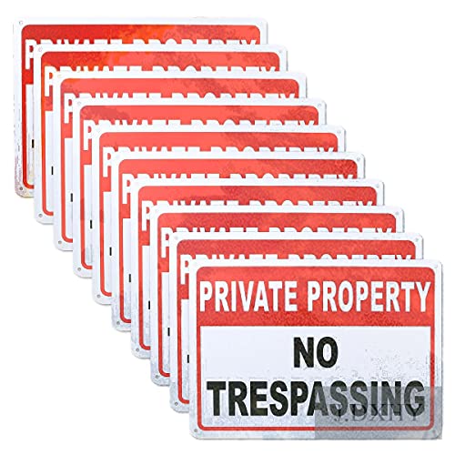 Panneaux No Trespassing métal contre les intrusions dans votre cour et allée x10