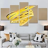 SIGNWIN 5 Panel Canvas Wall Art Modern Art Chic Expressive Frog Multicolor Photography Reptiles Snakes for Home Decorations Ready to Hang - 60