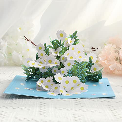 Paper Spiritz Daisy Pop Up Card, 3D Paper Flower Bouquet Greeting Cards Birthday Cards For Women, Get Well Soon Wedding Spring Anniversary Graduation Thank You Get Well Cards With Blank Note Card And Envelope #TOP10