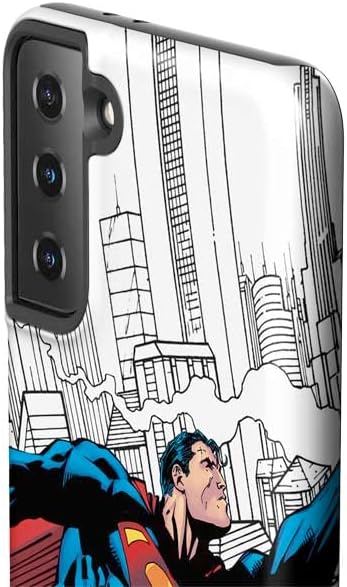 Skinit Pro Phone Case Compatible with Galaxy S21 FE - Officially Licensed DC Comics Superman Super Speed Flying Over City Design