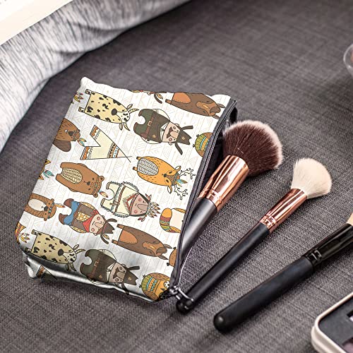 PREMYO Make-Up Pouch Cosmetic Bag Toiletry All Over Printed Design Cowboy Fits in Handbag Ideal for Essentials Traveling Suitable as Pencil Case - Image 3