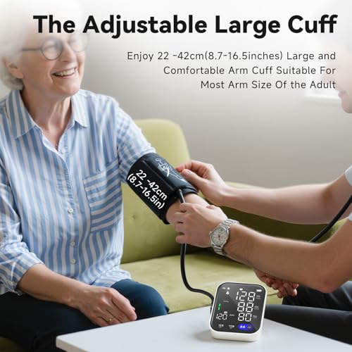 Blood Pressure Monitor, Upper Arm Blood Pressure Monitors for Home Use, Adjustable 8.7"-16.5" Blood Pressure Cuff, 2-User 2X120 Memory, One Touch Operation, Accurate BP Machine - Image 5