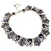 Jerollin Vintage Gold Tone Chain Multi-Color Glass Crystal Charm Choker Statement Collar Necklace