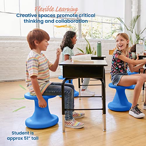 Image of ECR4Kids Twist Active Wobble Stool, 14in Seat Height, Classroom Furniture, Blue