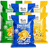 Real Naturals mushroom chips from real shitake mushrooms (Variety Pack) Less than 100 calories (6...