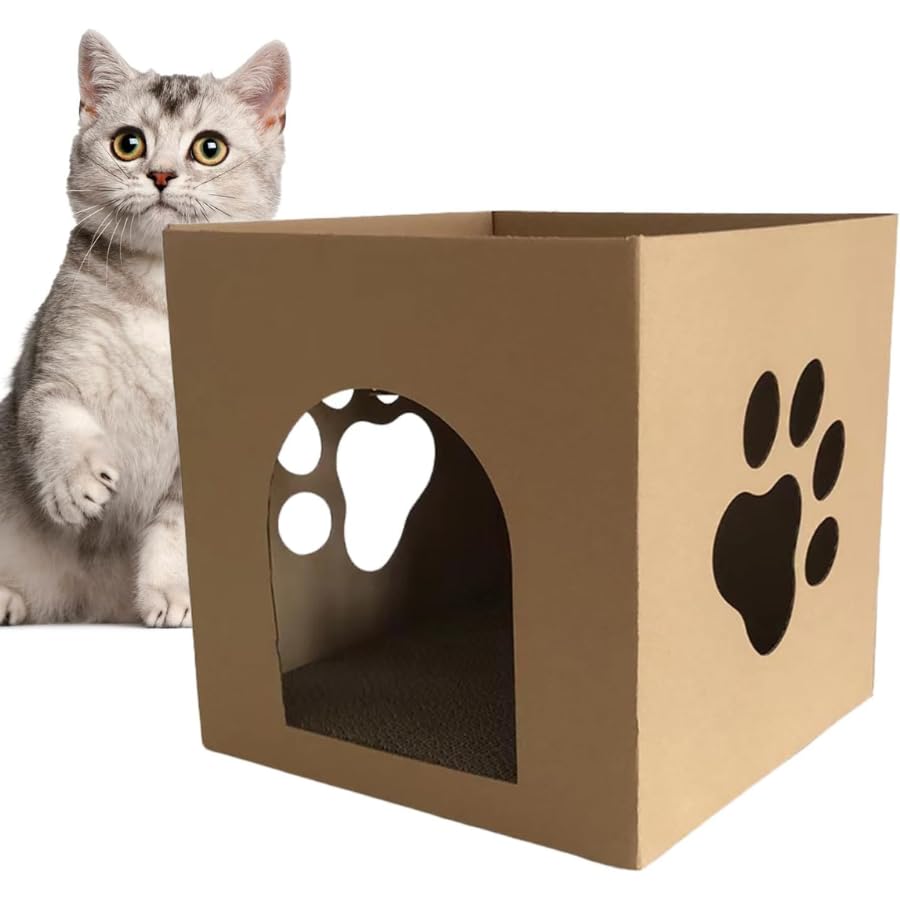 Dog Trust Cat Corrugated Paper Cat Scratcher Lounge House Bed DIY Combination Assembly Grinding Claw Cat with Window Cat Entertainment Rest Dual-Use Cat Toy Pack of 1 (B0CR19KMDL) Amazon Price History, Amazon Price Tracker
