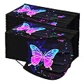 Adult 100 PCS Disposable_Face_Mask Industrial 3Ply Ear Loop Butterfly Print Non-Woven Valentine's Day Comfortable and Breathable Face Coverings Bandanas Anti Dust