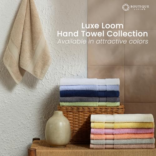 Image of BOUTIQUE LIVING Luxe Loom 100% Cotton 550 GSM Light Pink Hand Towels - Pack of 2