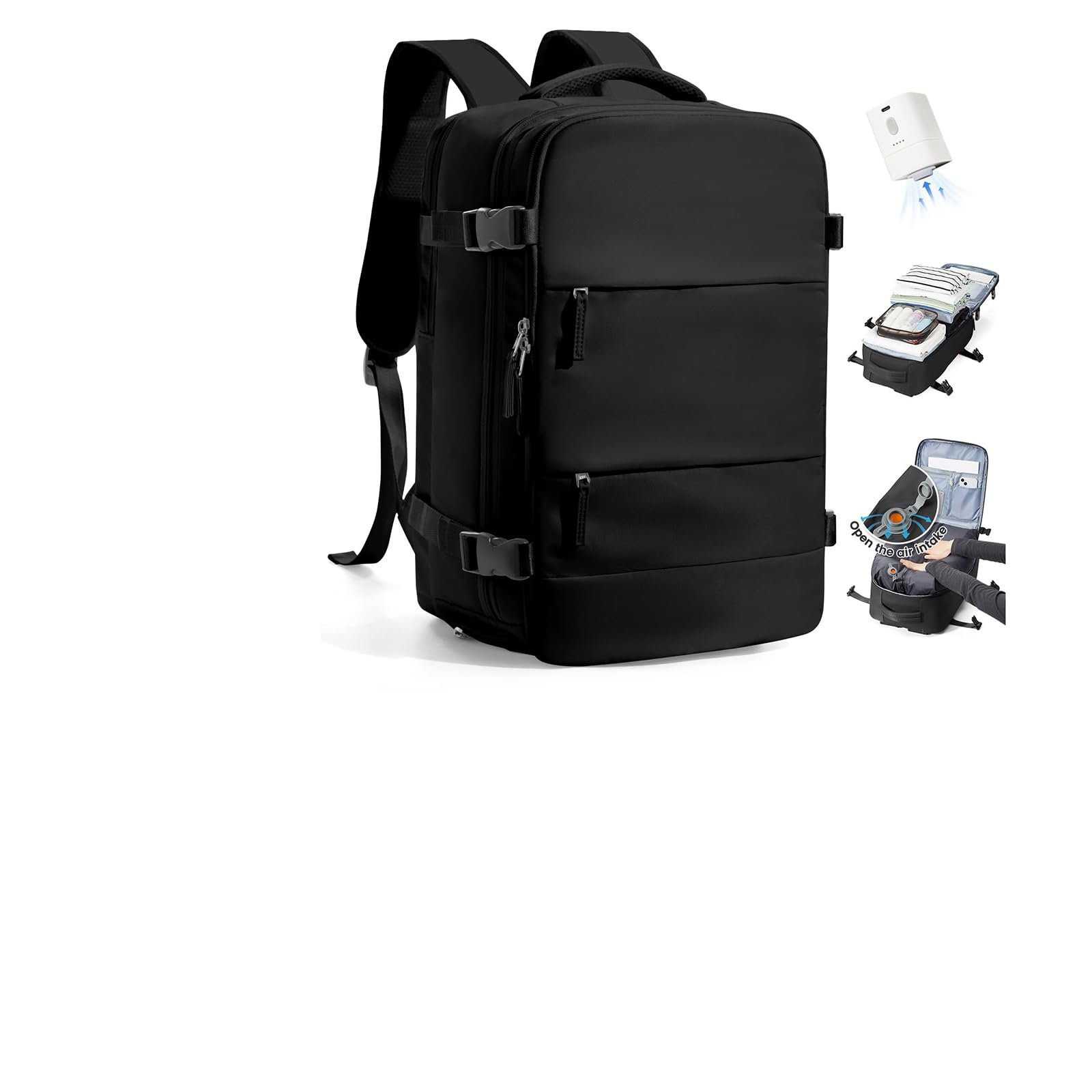 SZLX Zaino Ryanair 40x30x20 Sottovuoto con pompa Zaino da Viaggio 40x30x20 Sottovuoto Bagaglio a Mano Wizzair Donna Borse da Cabina per Easyjet Uomo per Laptop 14 Pollici Impermeabile