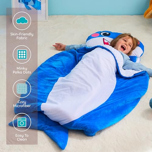 Image of JOIEDOMI Kids Sleeping Bag 4 5 6 Year Old Girl Gifts Toddler Nap Mat with Pillow & Blanket 60 inch x 39 inch for Kids Ages 3+ Soft Plush Sleeping Mat for Preschool and Boys Girls
