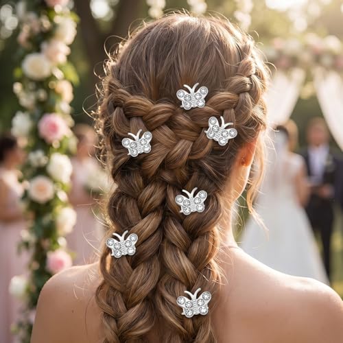 Set de 40 Pinzas para Cabello Mariposa Metal miniatura 3