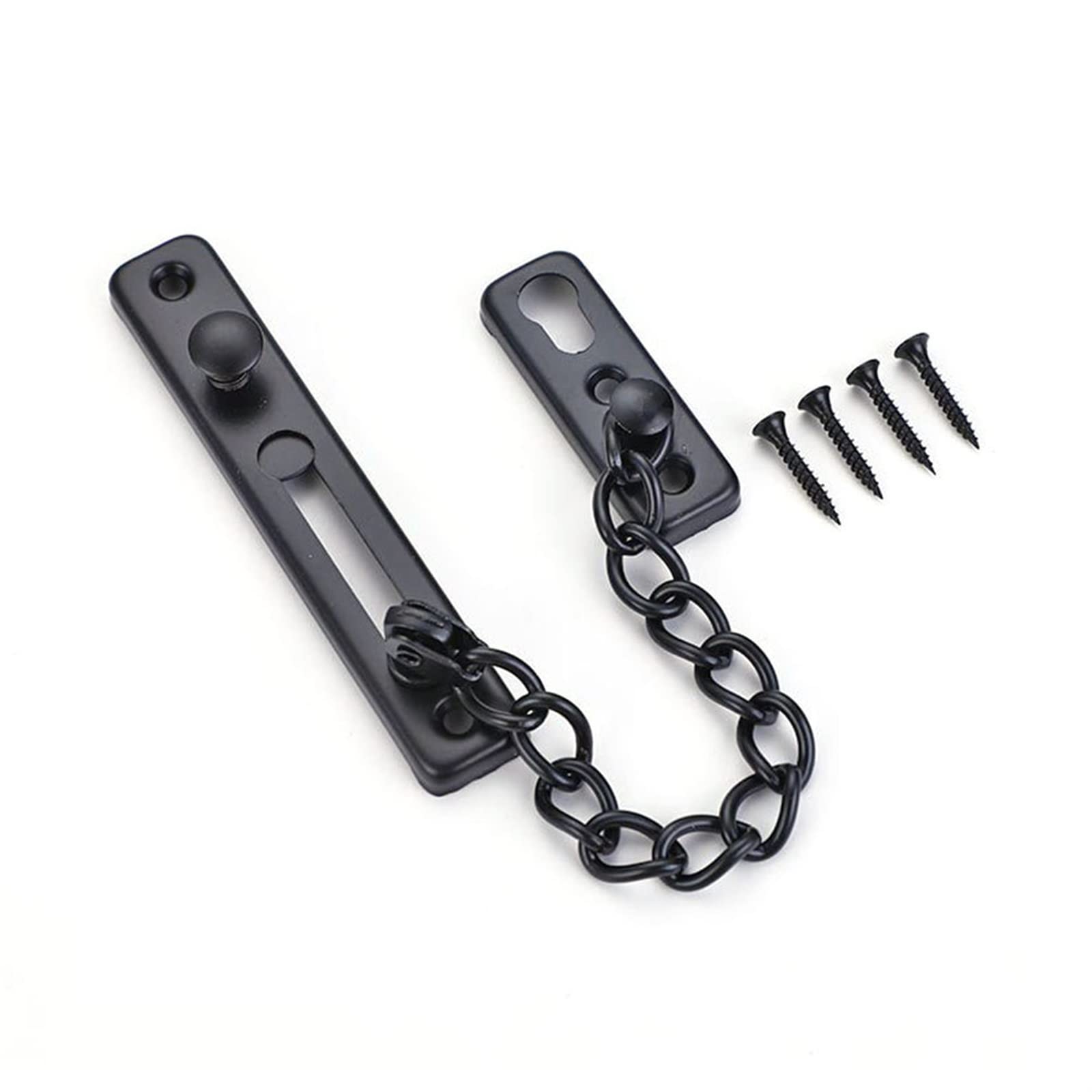 SFJSFIMQ Stainless Steel Chain Security Door Lock Anti-Lock Buckle Safety Bolt with Screw(Nero)