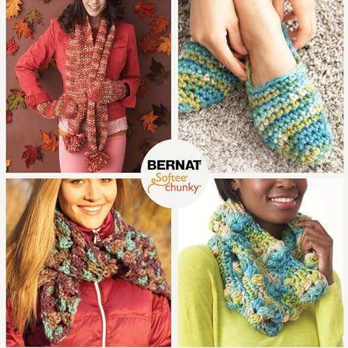 Image of Bernat Softee Chunky Shadow Yarn - 3 Pack of 80g /2.8oz - Acrylic - 6 Super Bulky - 77 Yards - Knitting /Crochet