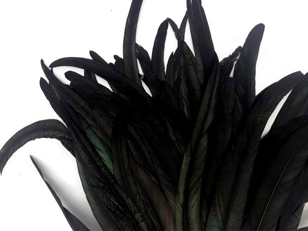 1/2 Yard - Natural Black Half Bronze Coque Tail Strung Wholesale Feathers (Bulk) Costume Craft Supply | Moonlight Feather