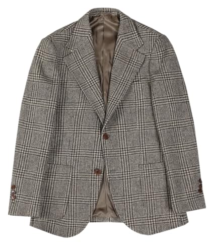 Men's Vintage Plaid Blazer Retro Single Breasted Suit Jacket Casual Sports Coat3