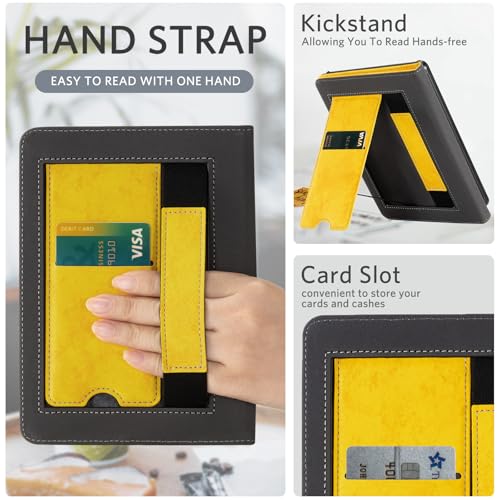 Image of CoBak Case with Stand for Ebook Readers - Durable PU Leather Cover with Auto Sleep Wake, Card Slot, Hand Strap Feature Kindle Paperwhite case