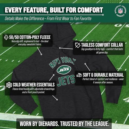 Image of Team Fan Apparel NFL Gameday Hoodie Pullover Sweatshirt for Men and Women | Officially licensed NFL Gameday fleece pullover - kangaroo pocket, ribbed cuffs, drawstring hood, unisex fit