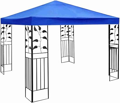 10x10 Ft Gazebo Canopy Top Replacement Cover, Water Resistant Replacement Canopy,for Outdoor Patio Backyard Garden Lawn Sun Shade Only Top Blue 300x300cm/10x10ft